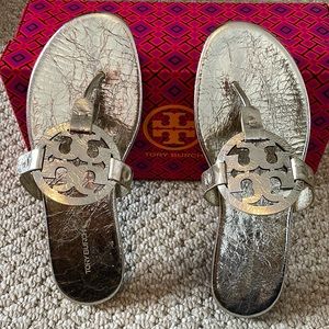 Tory Burch Miller Metallic Wrinkled Leather
